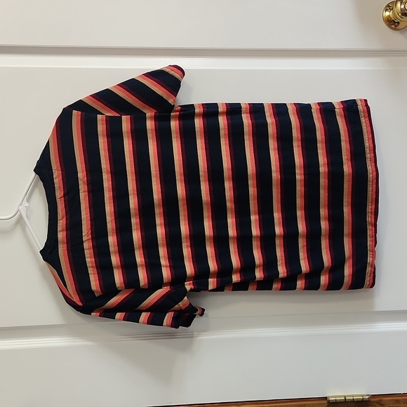 Denim & Flower Striped Crew Neck Tee, Large - Picture 4 of 8